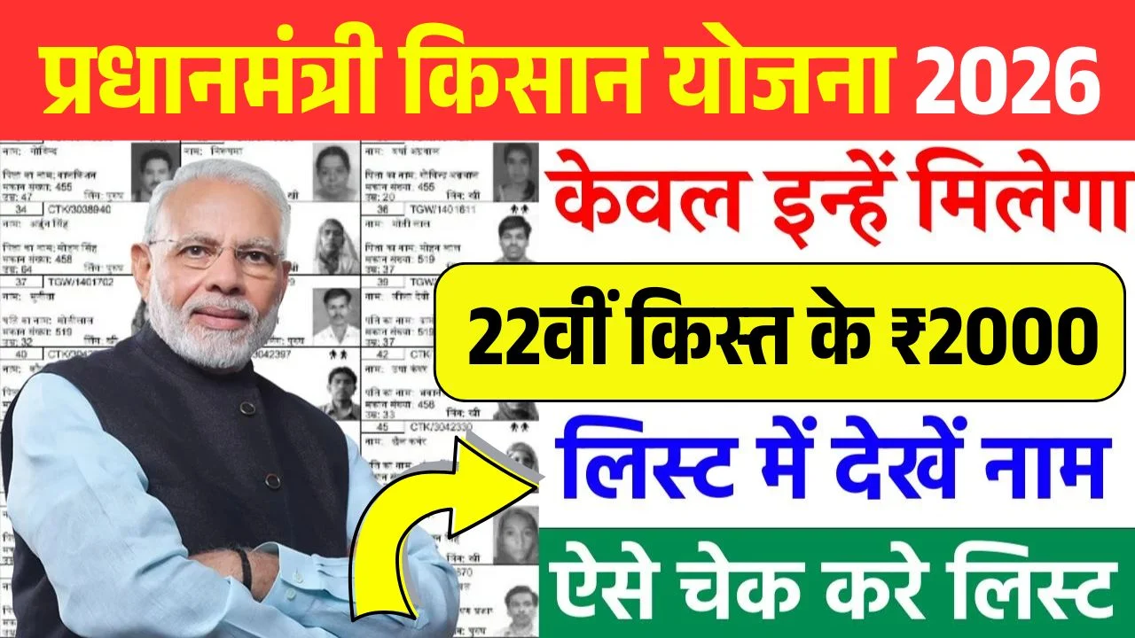 PM Kisan 22th Installment List Out 2026